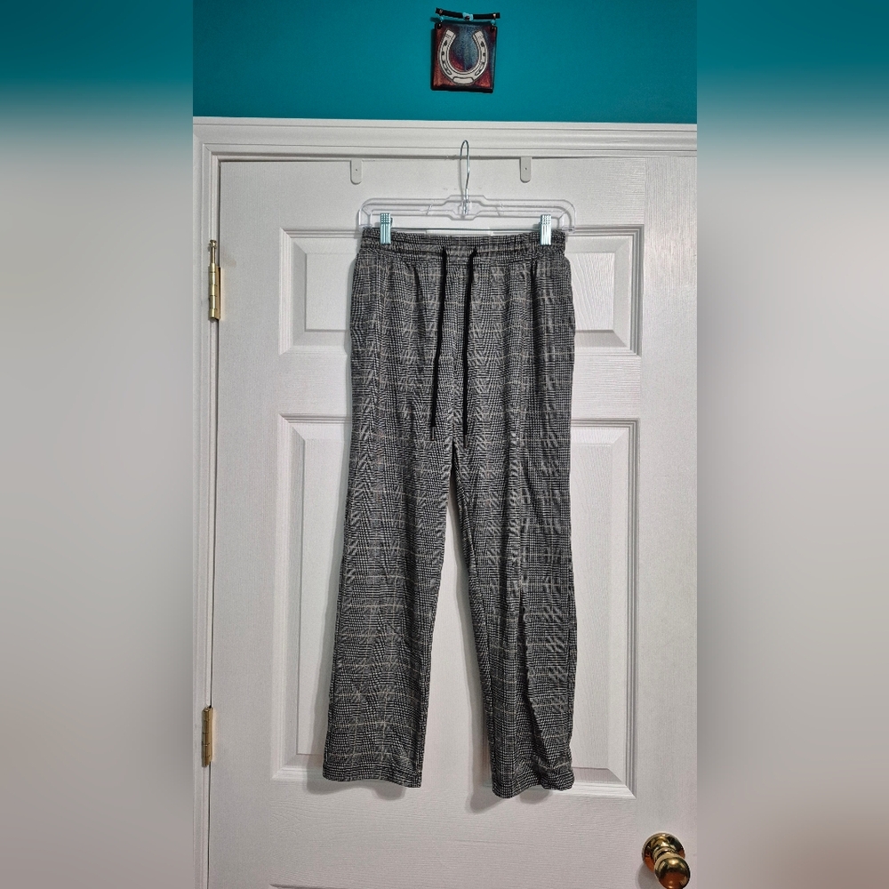 Soft Gray And Black Flannel Trousers